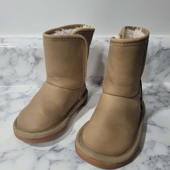 Simple Joys by Carter's Kids Toddler Baby Winter Boot Size 5 Faux Fur Khaki - Picture 3 of 6